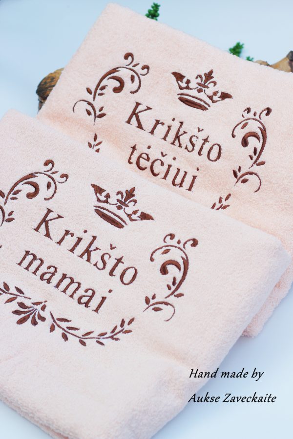 Towels set  ,,Kriksto mamai ir Kriksto teciui,,