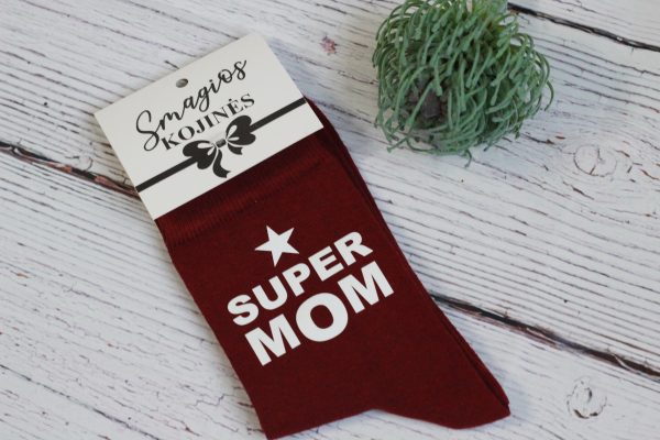 Printed Sock for Women ,,Super MOM,,