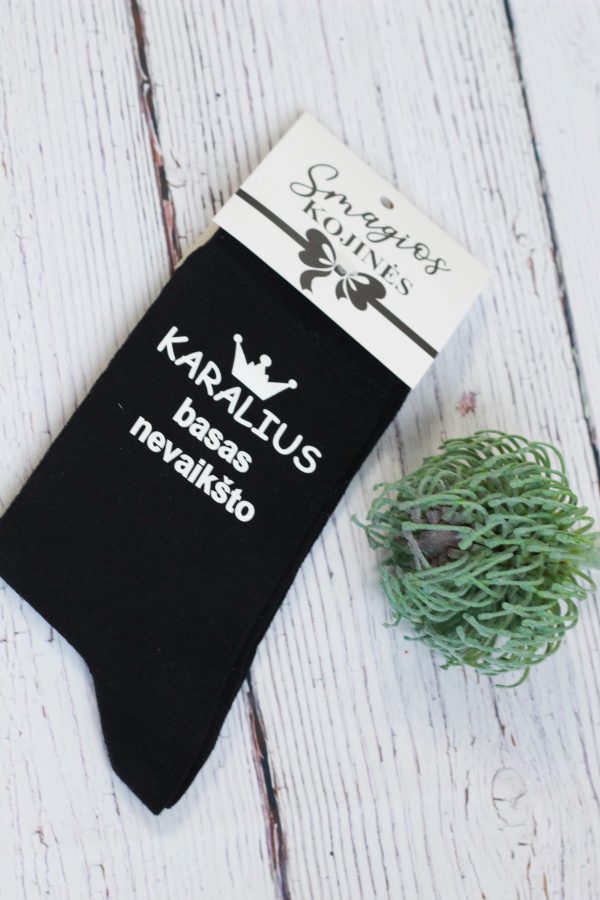 Printed Sock for Men ,,Karalius basas nevaiksto,,