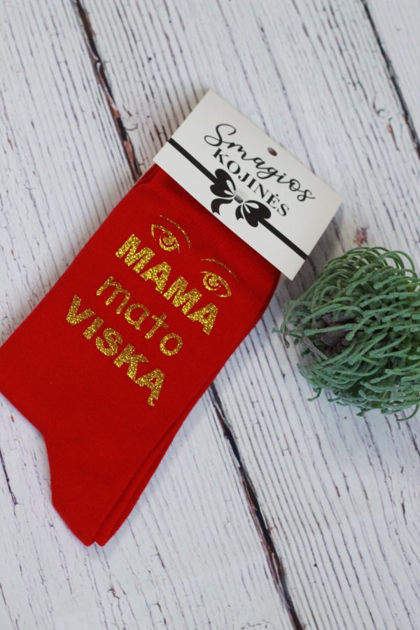 Printed Sock for Women ,,Mama viska mato,,