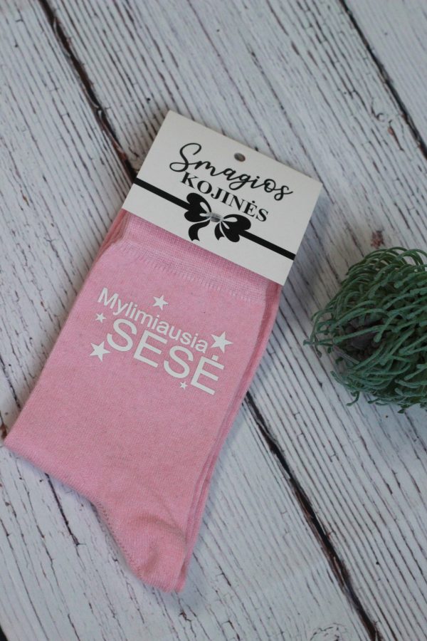 Printed Sock for Women ,,Mylimiausia sese,,