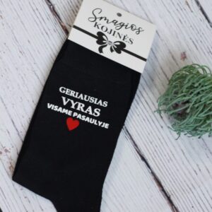 Printed Sock for Men ,,Geriausias vyras visame pasaulyje,,