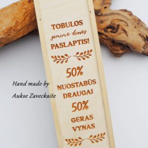 Wooden  Wine Box ,,Tobulos gimimo dienos paslaptis!,,