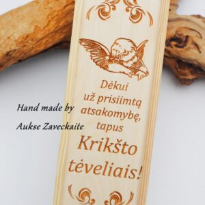 Wooden  Wine Box ,,Dekui uz priimta atsakomybe...,,