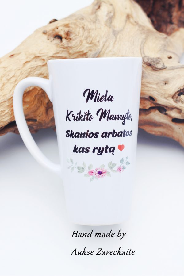 Tall Latte Cup ,,Miela Kriksto Mamyte,,