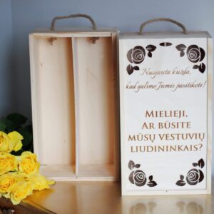 Double Wooden  Wine Box ,Mielieji,ar busite...,,