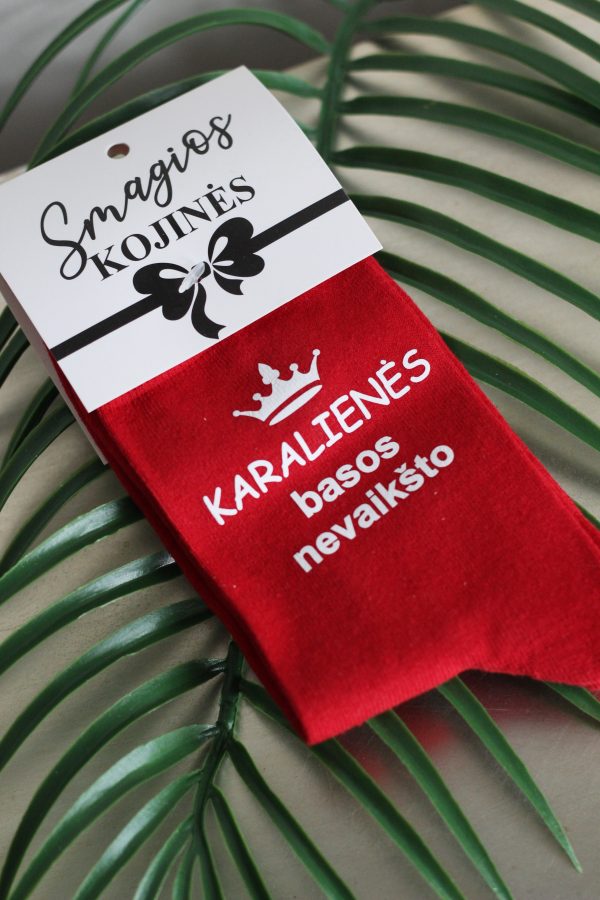 Printed Sock for Women ,,Karalienes basos nevaiksto,,