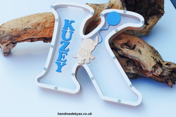 Colored Letter Personalised Name Money Box 30cm. - Image 2