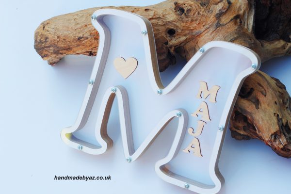 Natural Letter Personalised Name Money Box 20cm.