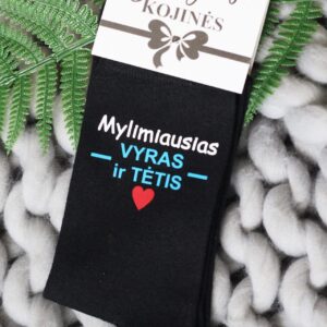 Printed Sock for Men ,,Mylimiausias vyras ir tetis,,
