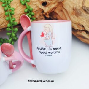 Cup with Spoon ,,Kudikis-tai meile...,,