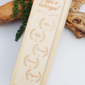 Wooden  Wine Box ,,Ilgai ir laimingai,,