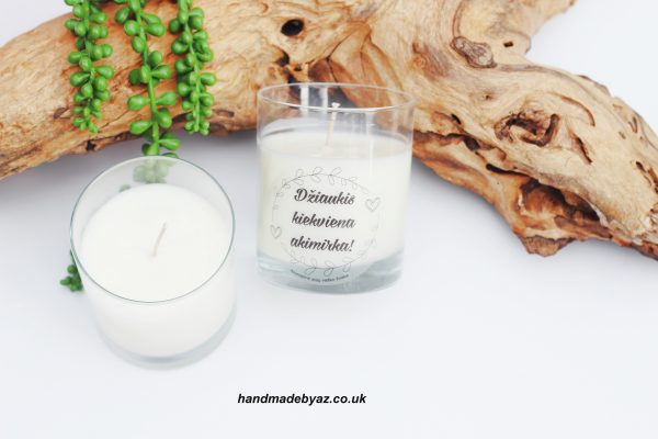 Soy Wax Candle ,,Dziaukis kiekviena akimirka,,