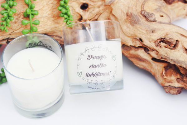 Soy Wax Candle ,,Drauge,siunciu linkejimus,,
