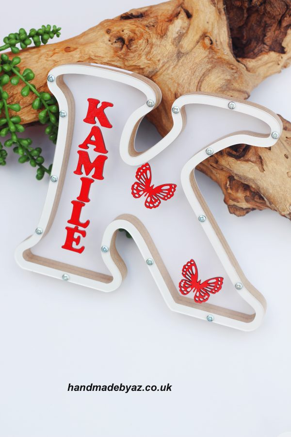 Colored Letter Personalised Name Money Box 30cm. - Image 4