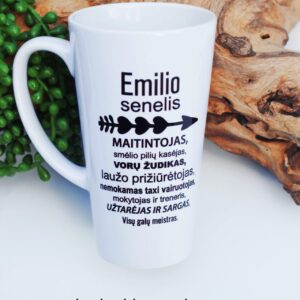 Personalised Tall Latte Cup ,,Emilio senelis,,