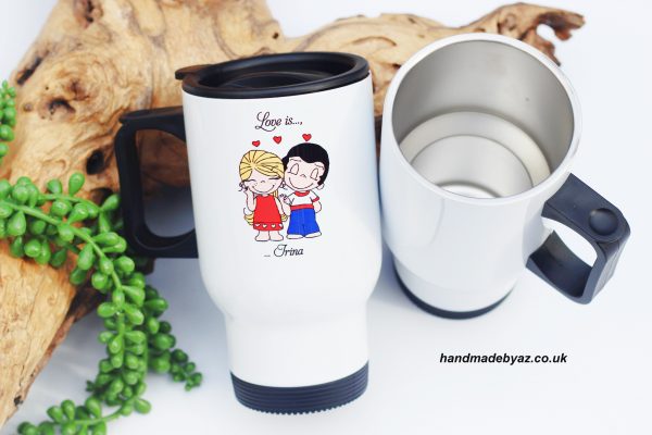Personalised Thermal cups ,,Love is....Irina,,