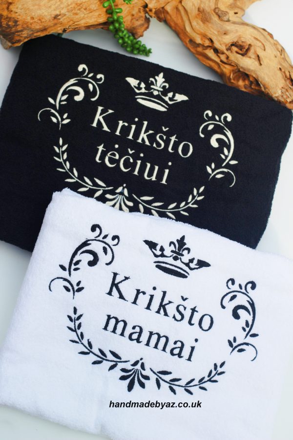 Towels set  ,,Kriksto Teveliui ir Kriksto mamytei,,