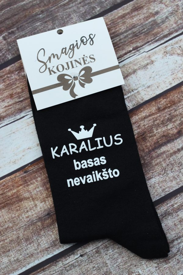 Printed Sock for Men ,,Karalius basas nevaiksto,,