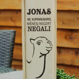 Personalised Wooden  Wine Box ,,Jonas ne kupranugaris..,,