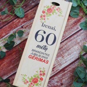 Personalised Wooden  Wine Box ,,Irenai 60 metu..,,