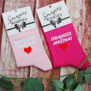 Printed Sock for Women ,,Drauges amzinai,,
