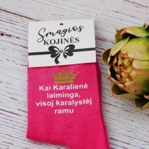 Printed Sock for Women ,,Kai Karaliene laiminga...,,