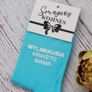 Printed Sock for Women ,,Mylimiausia Kriksto Mama,,