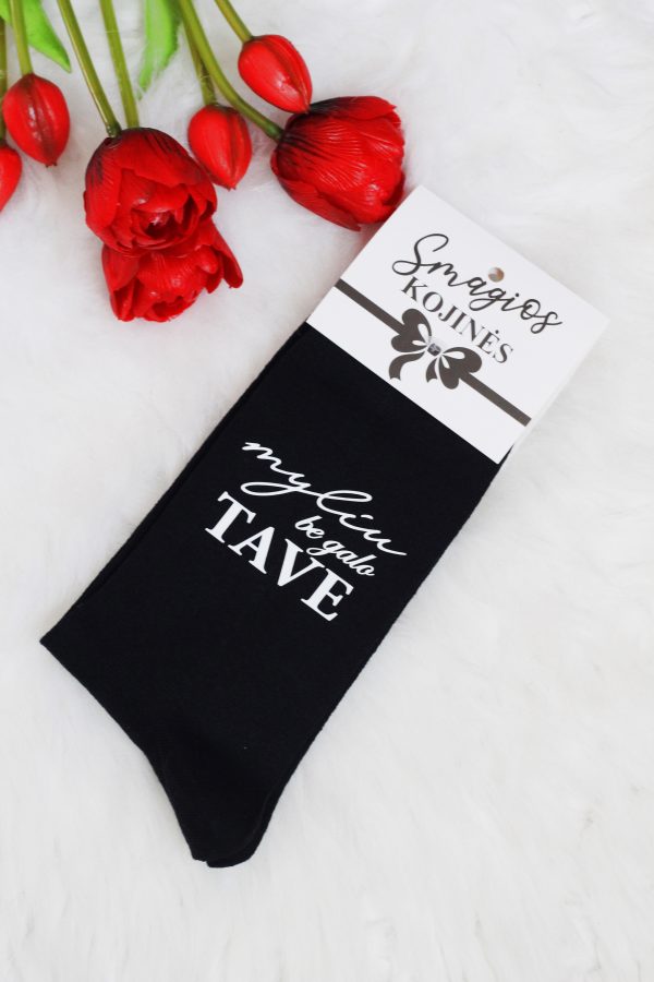 Printed Sock for Men ,,Myliu be galo Tave,,