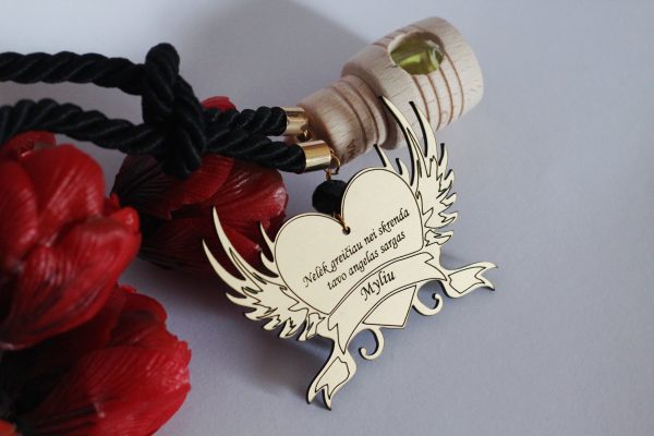 Car Diffuser/Air Freshener ,,Nelek greiciau,nei skrenda Tavo angelas sargas Myliu,,