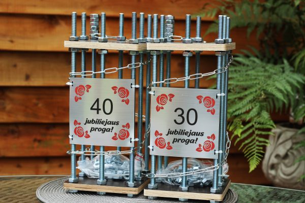 Personalised Metal Bottle Cage ,,30 Jubiliejaus proga,,