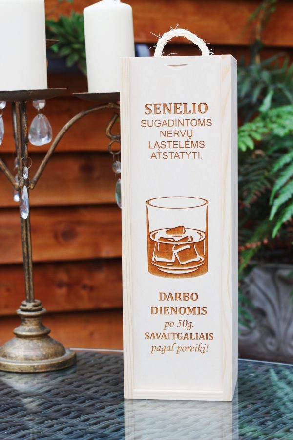 Wooden  Wine Box ,,Senelio sugadintoms nervu lastelems atstatyti..,,