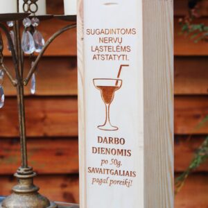 Wooden  Wine Box ,,Sugadintoms nervu lastelems atstatyti..,,