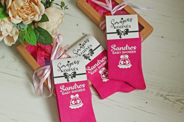 Personalised Printed Sock for Women ,,Sandros Baby Shower,,