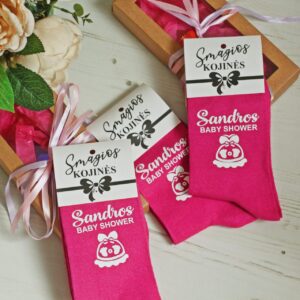 Personalised Printed Sock for Women ,,Sandros Baby Shower,,