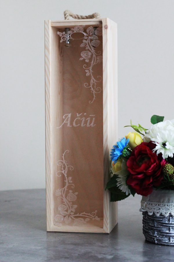 Wooden  Wine Box ,,Aciu,,