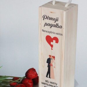 Wooden  Wine Box ,,Pirmoji pagalba...,,