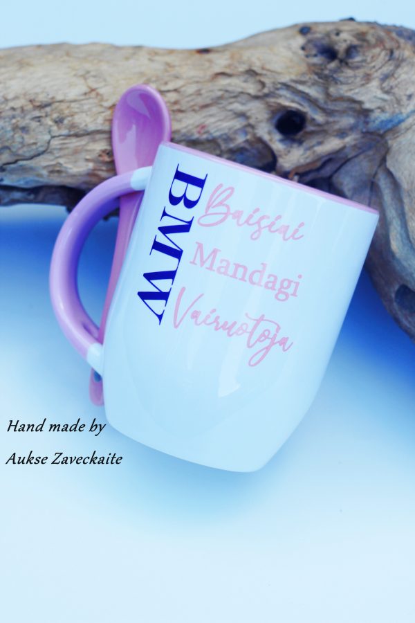 Cup with Spoon ,,Baisiai mandagi vairuotoja,,