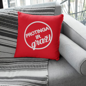 Pillow with print ,,Protinga ir grazi,,