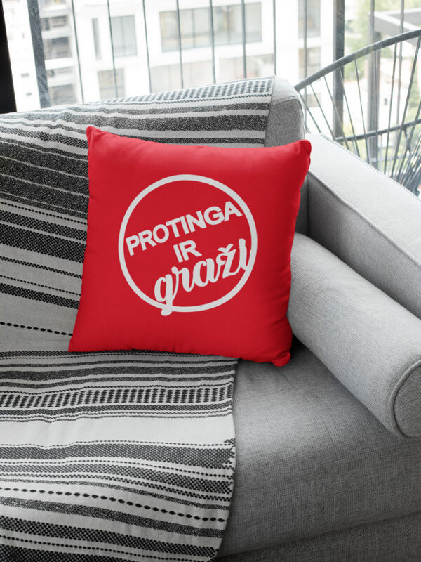 Pillow with print ,,Protinga ir grazi,,