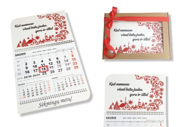 Wall calendar with box ,,Kad namuose visada butu..,,