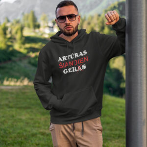 Personalised Hoodies for men ,,Arturas siandien gers,,