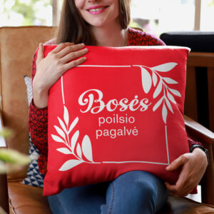 Pillow with print ,,Boses poilsio pagalve,,