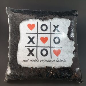 Sequin Pillow with print ,,nes meile...,,