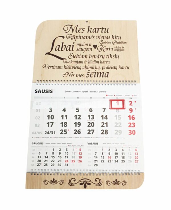 Wall calendar ,,Mes kartu,,