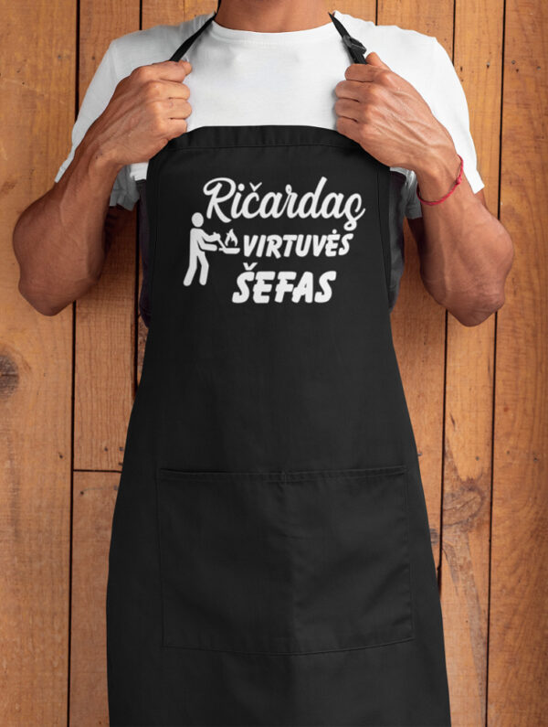 Personalised Apron ,, Ricardas virtuves sefas,,