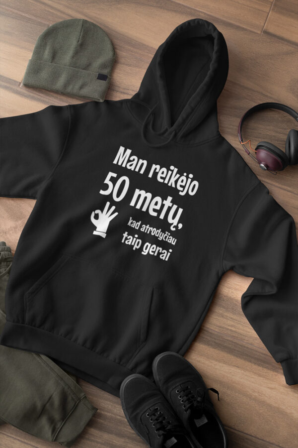 Personalised Hoodies for men ,,Man reikejo 50 metu,,