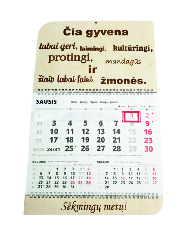 Wall calendar ,,Cia gyvena,,