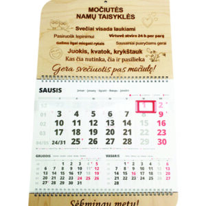 Wall calendar ,,Mociutes namu taisykles,,