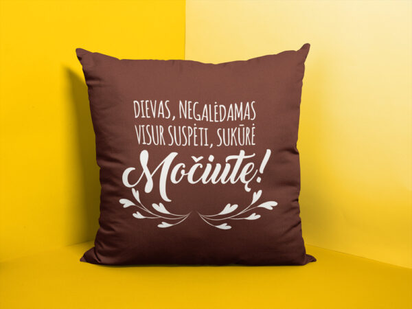 Pillow with print ,,Dievas negaledamas..,,